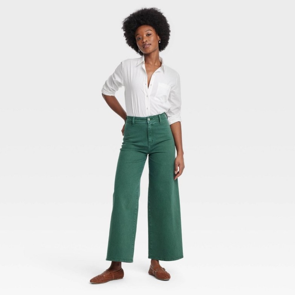 Universal Thread Green Sailor Wide-Leg Jeans